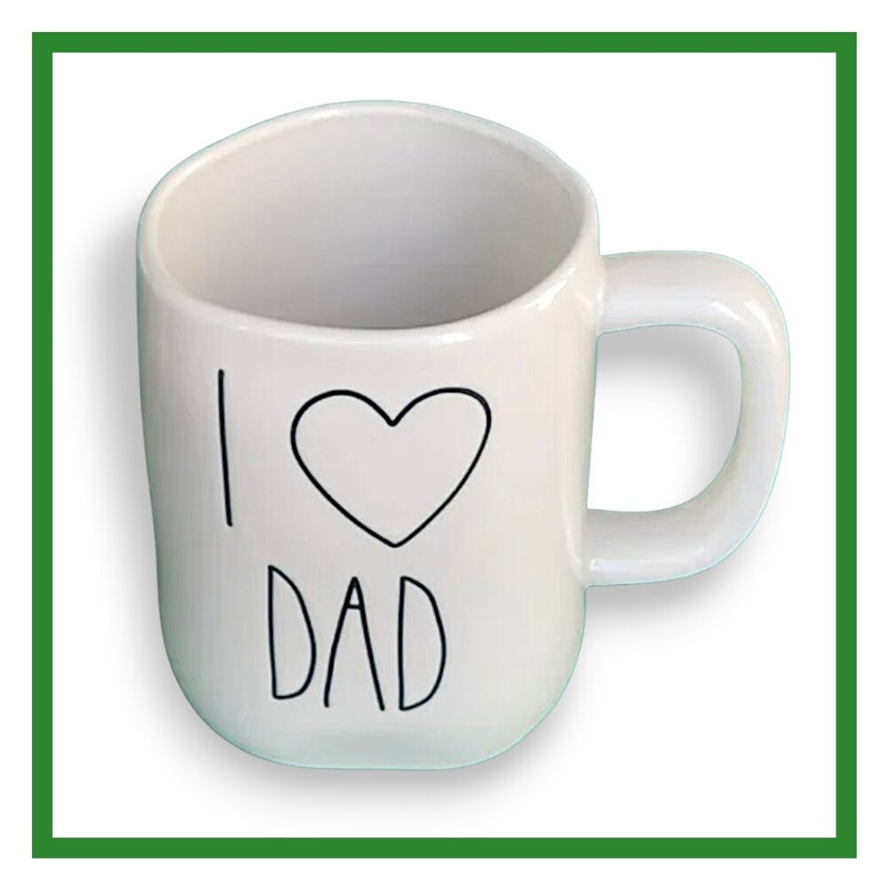 Rae Dunn "I Love Dad" White 16oz Ceramic Mug